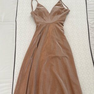 Elegant Brown Evening Gown